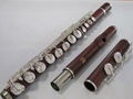 Professsional ALTO Flute-Silver Plated-Rose Wood Wooden-G Key 1