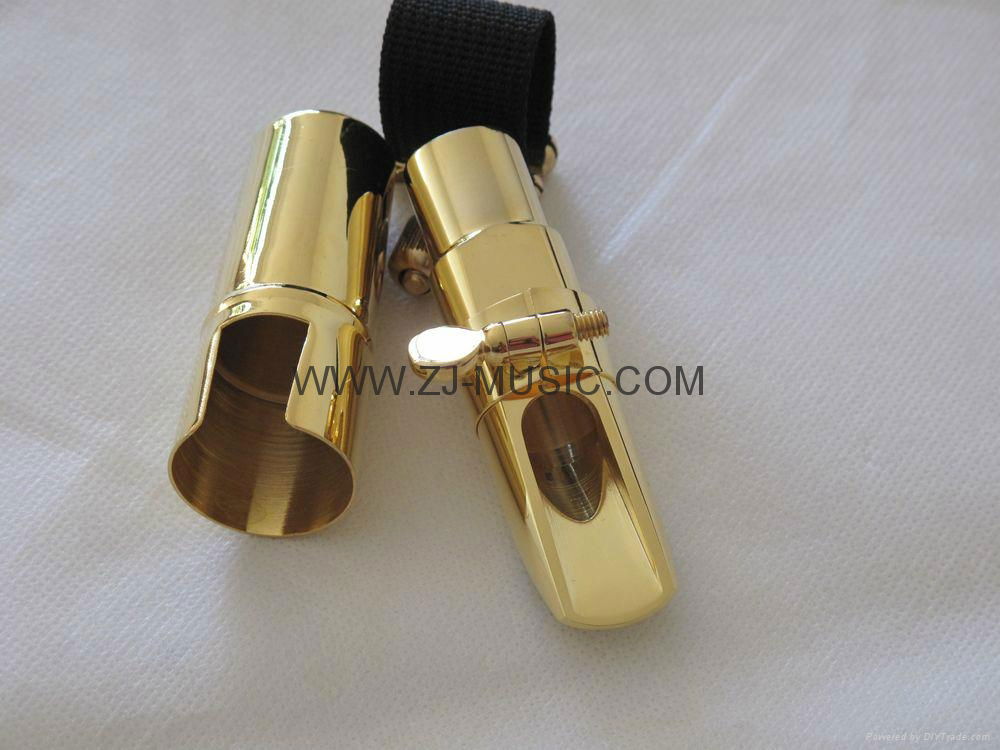 Professional Metal Mouthpiece Bb Soprano Saxophone Mouthpiece Gold Plated 3