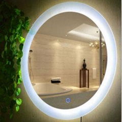 5mm Customized Size Round Iiiuminated LED Bathroom Mirror
