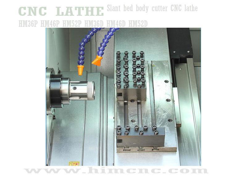 Slant bed body cutter CNC lathe Row line rail CNC lathe 4