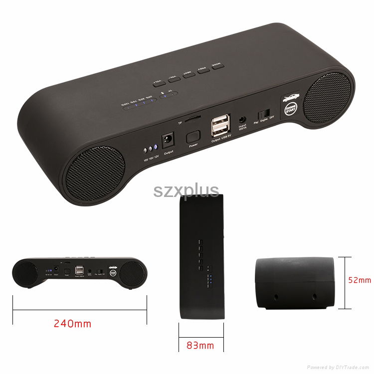 Power bank with double speaker