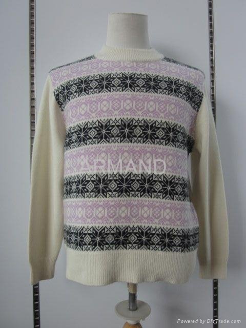 jacquard cashmere pullover sweater