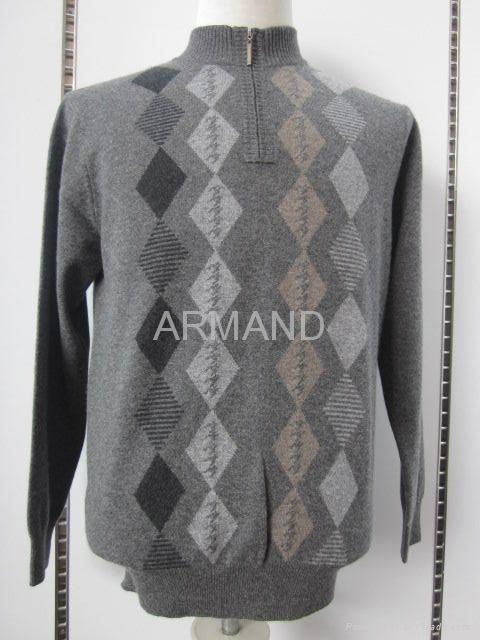 Argyle cashmere pullover sweater