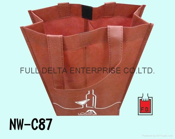 不織布立體環保購物袋/分隔酒袋  2