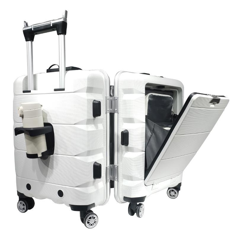 Travel Durable PP Trolley Suitcase Rolling Hard Shell Hand L   age Set with Fron 4