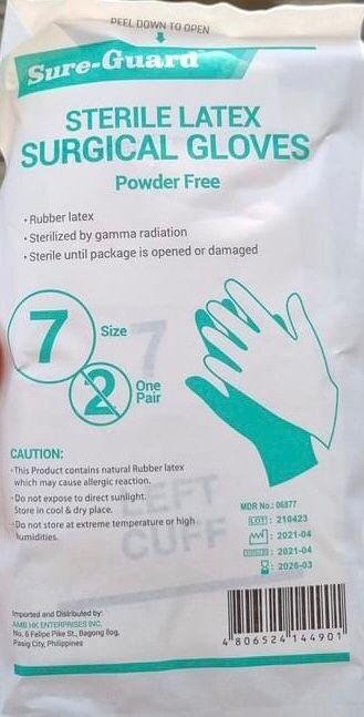 disposable sterile  surgical latex gloves (powdered powdered-free) 10