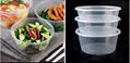 Round Transparent  Plastic Disposable Takeaway Food Container With Lid  