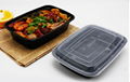  2\3 Compartment To Go Meal Prep Containers PP Plastic Black Microwavable Fast F