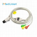 GE MEDICAL 3lead ECG cable with leadwires,Snap,IEC