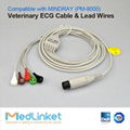 Veterinary 5lead ECG cable with leadwires,snap