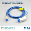 Philips M1940A spo2 extension cable,Round 12P>hemicycle 8J