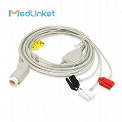 78352C 3lead ECG cable with leadwires,clip,AHA