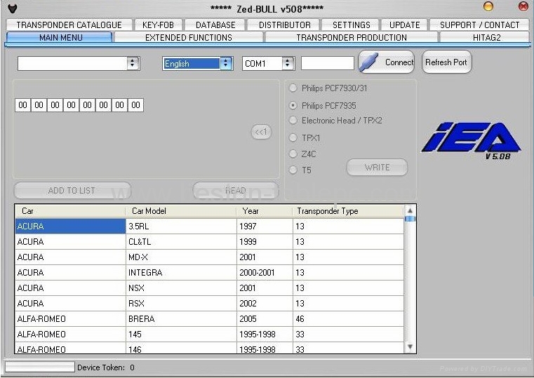 D Transponder Zed Bull Key Programmer Silca Zed Bull 5