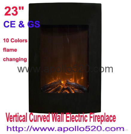 23" Vertical Curved Wall Electric Fireplace
