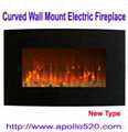 36-inch Curved Wall Mounted Electric Fireplace