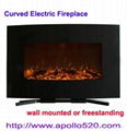 36-inch Curved Wall Mounted Electric Fireplace 2