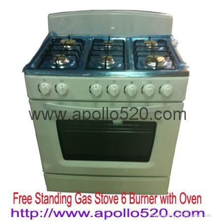 Free Standing Gas Stove 6 Burner with Oven