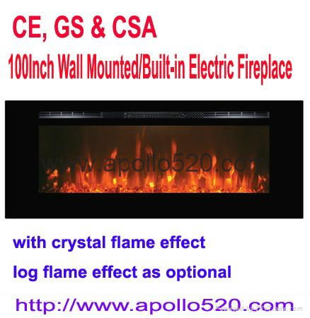 100Inch Wall Mounted/Built-in Electric Fireplace