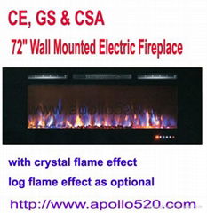 72" Wall Mounted Electric Fireplace