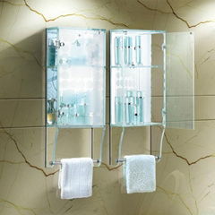  tempered glass cabinet with towel bar