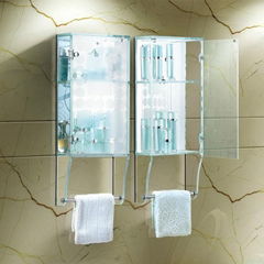 tempered glass cabinet with towel bar