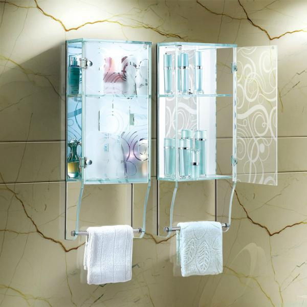  tempered glass cabinet with towel bar 3