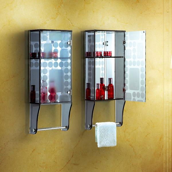  tempered glass cabinet with towel bar 5