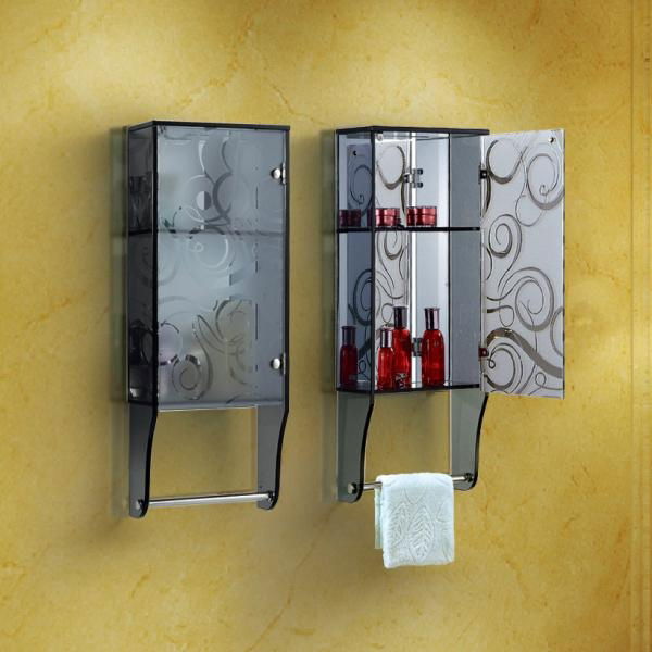  tempered glass cabinet with towel bar 4