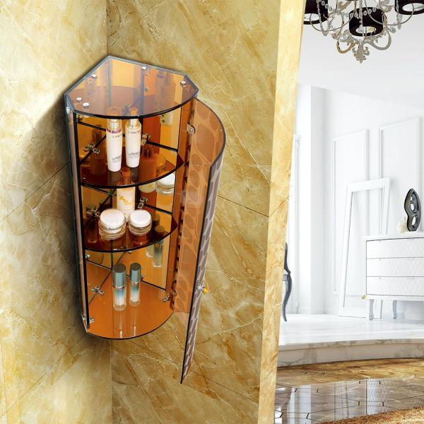 triangle bathroom mirrored corner cabinet 2