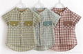 wholesale fashion boy shirts band collar short sleeve checks shirts for children 4