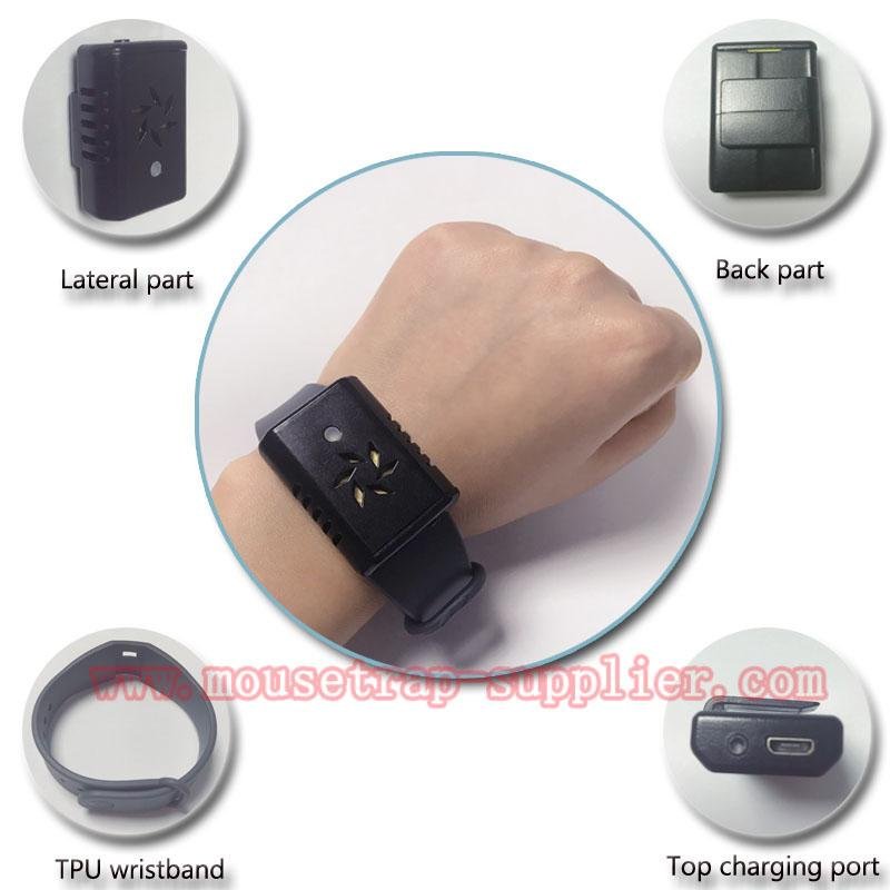 New Rechargeable Smart Ultrasonic Electronic Tablet Insects Repeller Bracelet 3