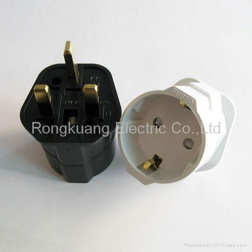 Schuko to UK Mains Adaptor