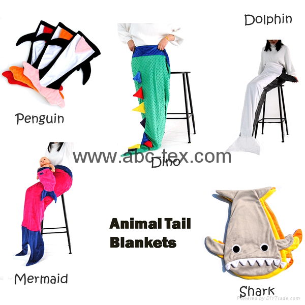 China Wholesale Customized Soft Animal Tail Blanket