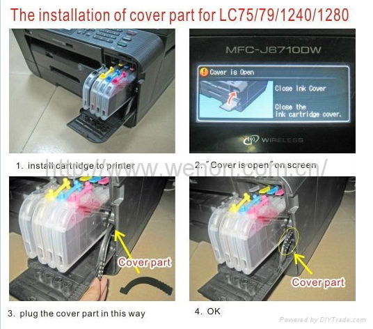 Refillable ink cartridge for Bother LC75 LC79 LC1240 LC1280 4