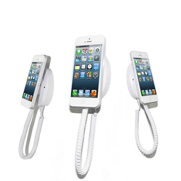 Wall Mounted Magnetic cell mobile phone display holder with charger  alarm