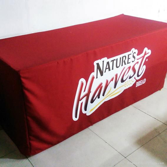 Promotional spandex table cover table cloth printed polyster nylon fabric