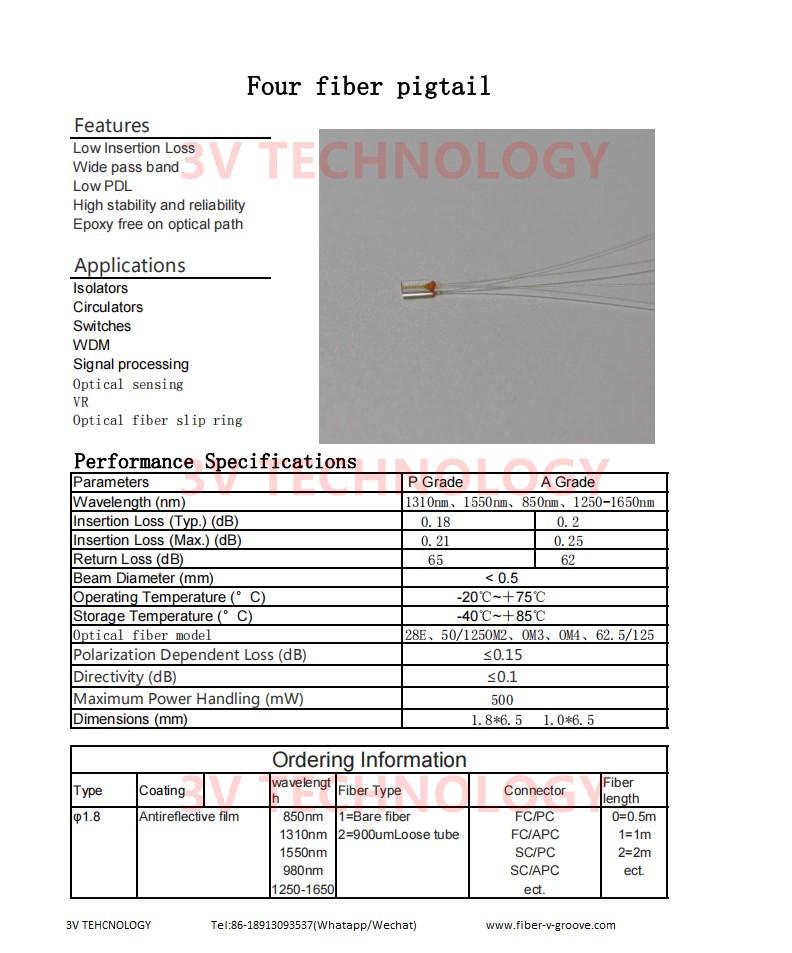 4cores (2×2) fiber capillary 3