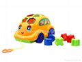 Blocks toys cartoon car with cable