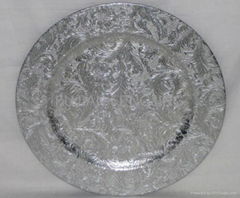 Foil plastic charger plate metallic