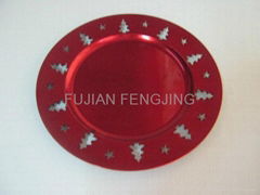 christmas round charger plate Plastic dish Fruit plate