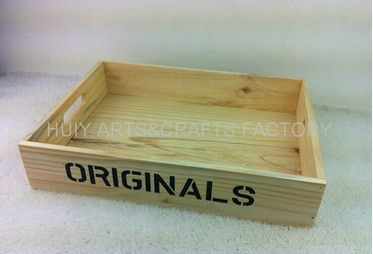 Rustic wooden crate wooden storage tray 2