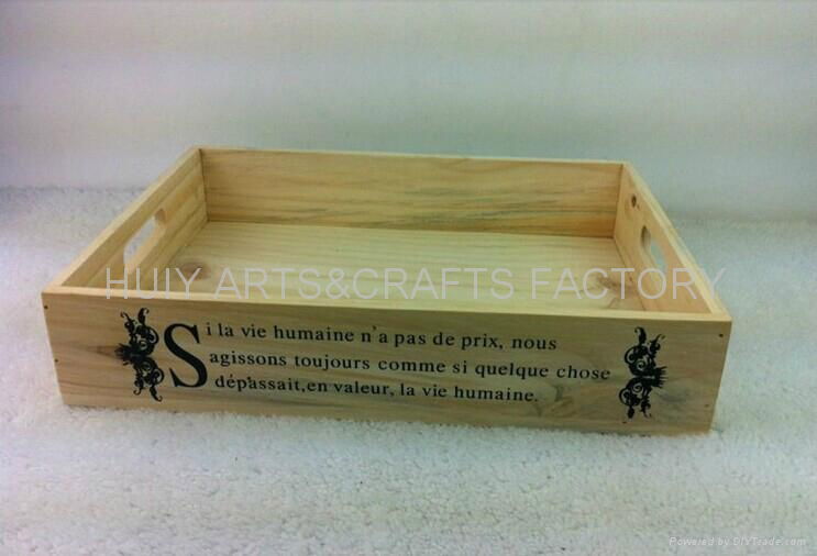 Rustic wooden crate wooden storage tray 3