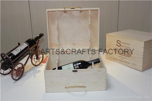 6 bottle wooden wine crate 2
