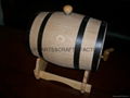 American Oak Barrel with Black Hoops 4