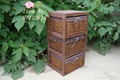 Home furniture wooden cabinet with wicker basket drawer