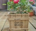 Square shape wooden flower planter box