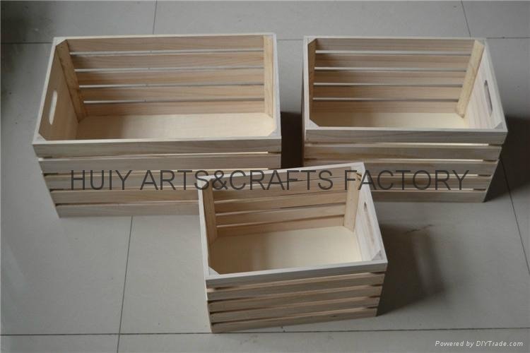 Set of 3 square wood crates  2