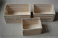 Set of 3 square wood crates 