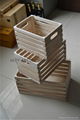 Set of 3 square wood crates