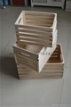 Set of 3 square wood crates 